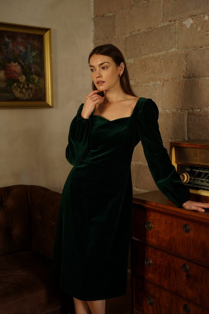 Sukienka golfowa Helena midi granat